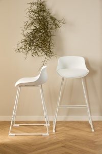 Set 2 piese Scaune inalte Tina, Alb, 84x50x49 cm