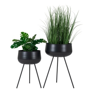Set 2 piese Suporturi pentru ghivece Ardola, Negru, 34x34x56 cm - Img 4