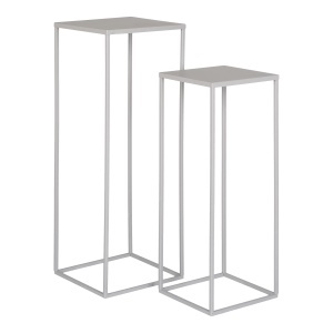 Set 2 piese Suporturi pentru ghivece Beja, Gri, 22x22x60 cm