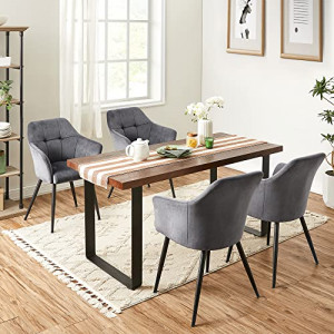 Set 2 scaune dining, Songmics, Gri, 61x60x86.5 cm - Img 4