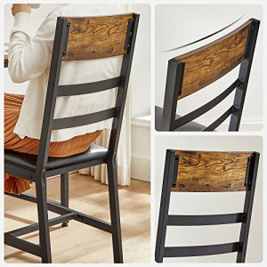 Set 2 scaune dining, Vasagle, Negru, 41.7x42.9x95 cm - Img 4
