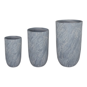 Set 3 buc. ghivece decorative, Anteria, Gri, 44x44x78.5 cm