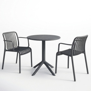 Set 3 buc. mobilier dining Mercon Zoi, Antracit, 60x60x75 cm - Img 2