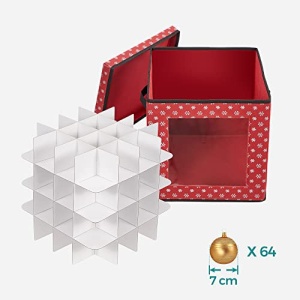 Set 3 cutii depozitare cu fereastra si capac, Songmics, Rosu, 30.5x30.5x30.5 cm - Img 6