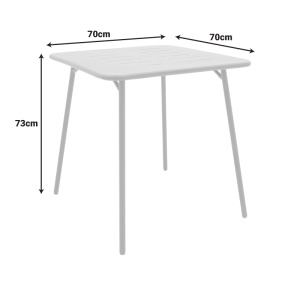 Set 3 masa si scaune gradina V2, Moraja, Negru, 70x70x73 cm - Img 8