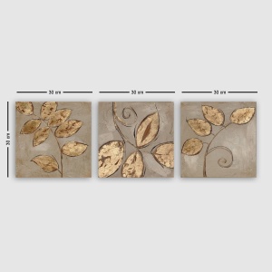 Set 3 tablouri canvas (3 bucati) 3P5780 Multicolor 30x30x3 cm - Img 2