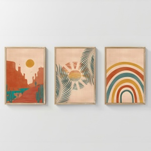 Set 3 tablouri Delea Multicolor 33x1.5x48 cm