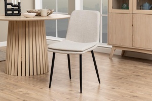 Set 4 piese Scaune dining Becca, Bej, 85.5x46x55 cm