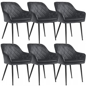 Set 6 scaune dining, Songmics, Gri, 62.5x60x85 cm - Img 2