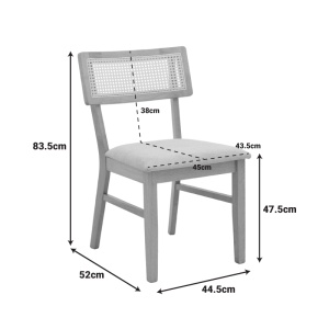 Set 7 bucati masa si scaune dining, Raffles, Natural, 90x150x76 cm - Img 8