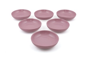 Set boluri de sos din ceramica (6 bucati) Mayd100 Roz 13x13x3.3 cm - Img 2