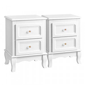 Set de 2 noptiere, Vasagle, Alb, 30x38x52 cm - Img 2