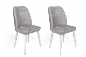 Set de 2 scaune Alfa-498, Gri- Alb - Img 1