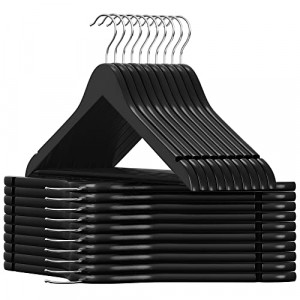 Set de 20 umerase din lemn, Songmics, Negru, 44.5x23x1.2 cm - Img 2
