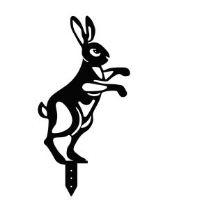 Set de accesorii metalice decorative pentru gradina Rabbits Negru 22x35 cm - Img 3