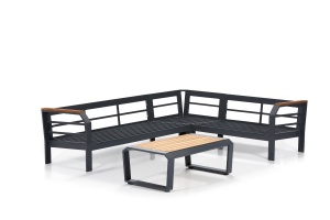 Set de gradina Assento Corner Gri 230x275x77 cm - Img 2