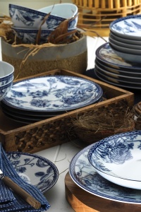 Set farfurii servire, 24 bucati Cerulean Waves Albastru 27x27x2 cm - Img 3