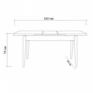 Set Masa si Scaune 5 Piese Vina 1053 Walnut-Antracit - Img 8