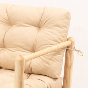 Set masa si scaune de gradina (4 piese) My028 Crem 135x74x75 cm - Img 5