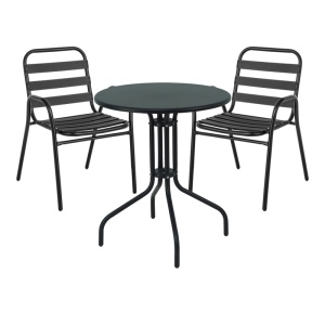 Set masa si scaune dining Sussie, Pako World, Negru, 60x60x70 cm