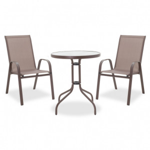 Set Masa si Scaune Gradina Watson-Calan 3 Piese Maro - Img 1