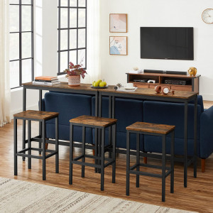 Set Masa si Scaune tip Bar Vasagle, 100x40x90cm/30x40x65cm - Img 9