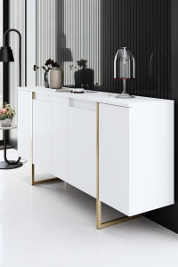 Set mobila sufragerie Luxe Alb 160x35x80 cm - Img 8