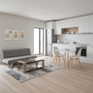 Set mobilier dormitor 5 buc Smoothness Gri 175x83x74 cm