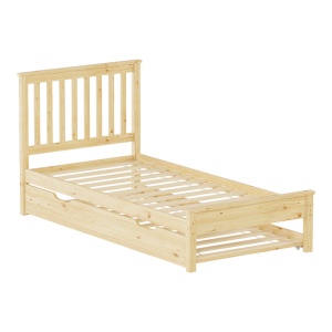 Set pat extensibil (fara saltele), 2 buc, Benia, Natural, 90x190 cm - Img 3