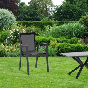 Set scaune de gradina (6 piese) Ottowa Gri 57x90x63 cm - Img 4