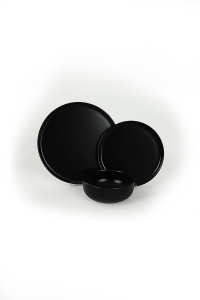 Set veselă din ceramică, 18 bucati X134710 Negru 28x28x2 cm - Img 5