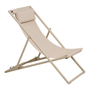 Sezlong pliabil pentru plaja Curtis, Taupe, 97x60x80 cm