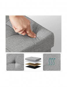 Spatiu de depozitare tip banca, Songmics, 110 x 38 x 38 cm, 120 L, ‎LSF77G, Gri - Img 4