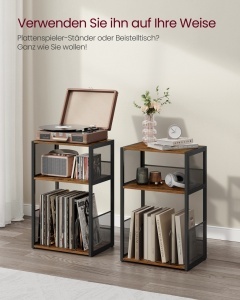 Suport pentru pickup si depozitare viniluri, Mila, Maro, 30x43x69 cm - Img 5