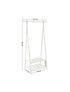 Suport pentru umerase, Songmics, HSR05W, Metal, Alb, 155 x 87 x 41 cm - Img 3