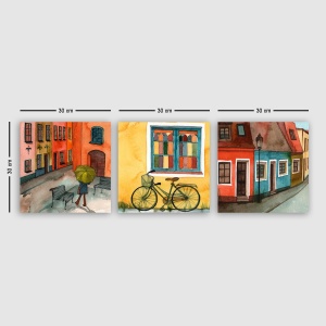 Tablou, 3 bucati DRPRC18 Multicolor 30x30x3 cm - Img 2