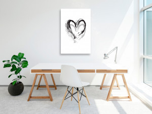 Tablou - Brush Heart (1 Part) Vertical 60x90 cm - Img 2