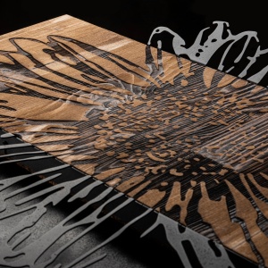 Tablou din lemn si metal Daisy Negru 56x58 cm - Img 4
