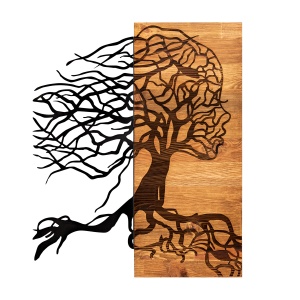 Tablou din lemn si metal Nefes Negru 47x58 cm - Img 6