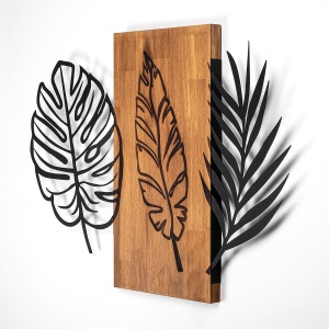 Tablou din lemn si metal Triple Nuc 58x80 cm - Img 5