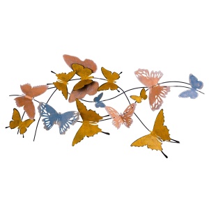 Tablou metalic Butterflies Multicolor 105x8x57 cm - Img 7