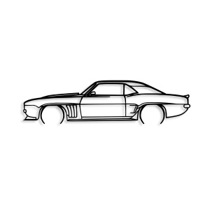 Tablou metalic Chevrolet Negru 70x18 cm - Img 4