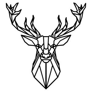 Tablou metalic Deer4 Negru 60x65 cm - Img 2