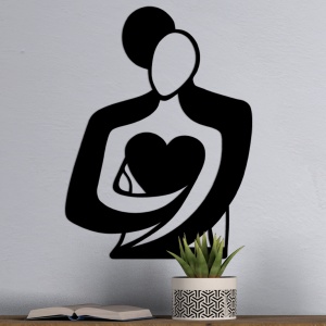 Tablou metalic Love Negru 70x0.15x52 cm