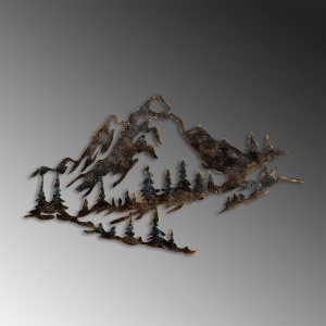 Tablou metalic Mountain Multicolor 70x40x1.5 cm - Img 4
