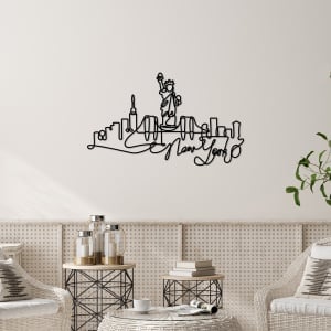 Tablou metalic Newyork Negru 120x67x1.5 cm - Img 3