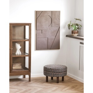 Taburet circular Falkirk, Negru, 50x50x36 cm - Img 3