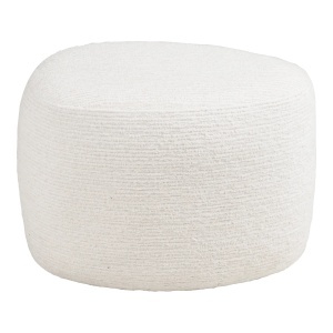 Taburet circular Hilo, Alb murdar, 40x55x39 cm - Img 5