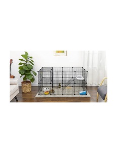 Tarc pentru animale de comapnie, Songmics, Negru, LPI02H, 143 x 73 x 71 cm - Img 4