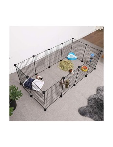 Tarc pentru animale de companie, Songmics, Negru, LPI01H, 143 x 73 x 46 cm - Img 3